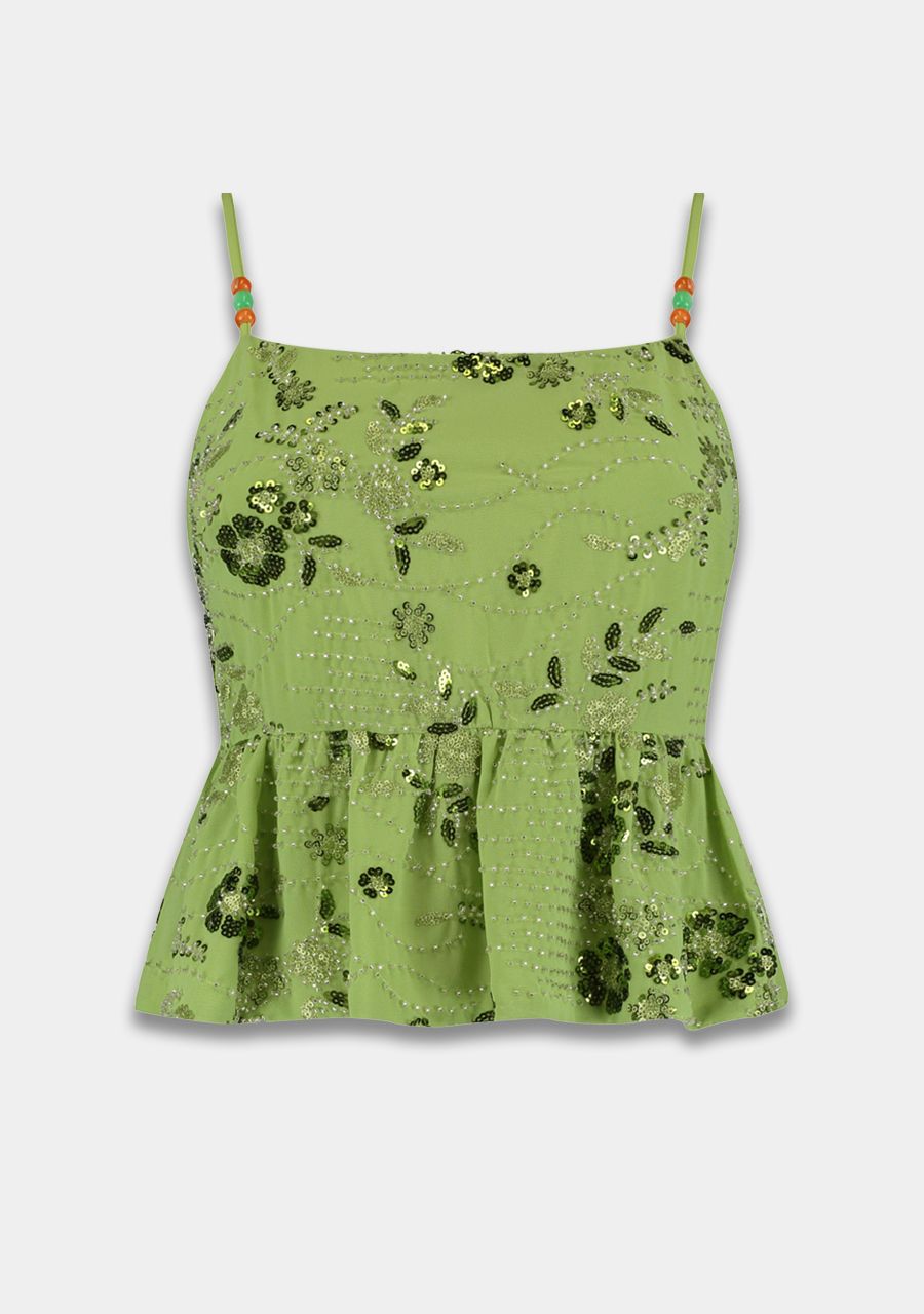 HARPER & YVE | DAY TOP - GREEN SEQUIN