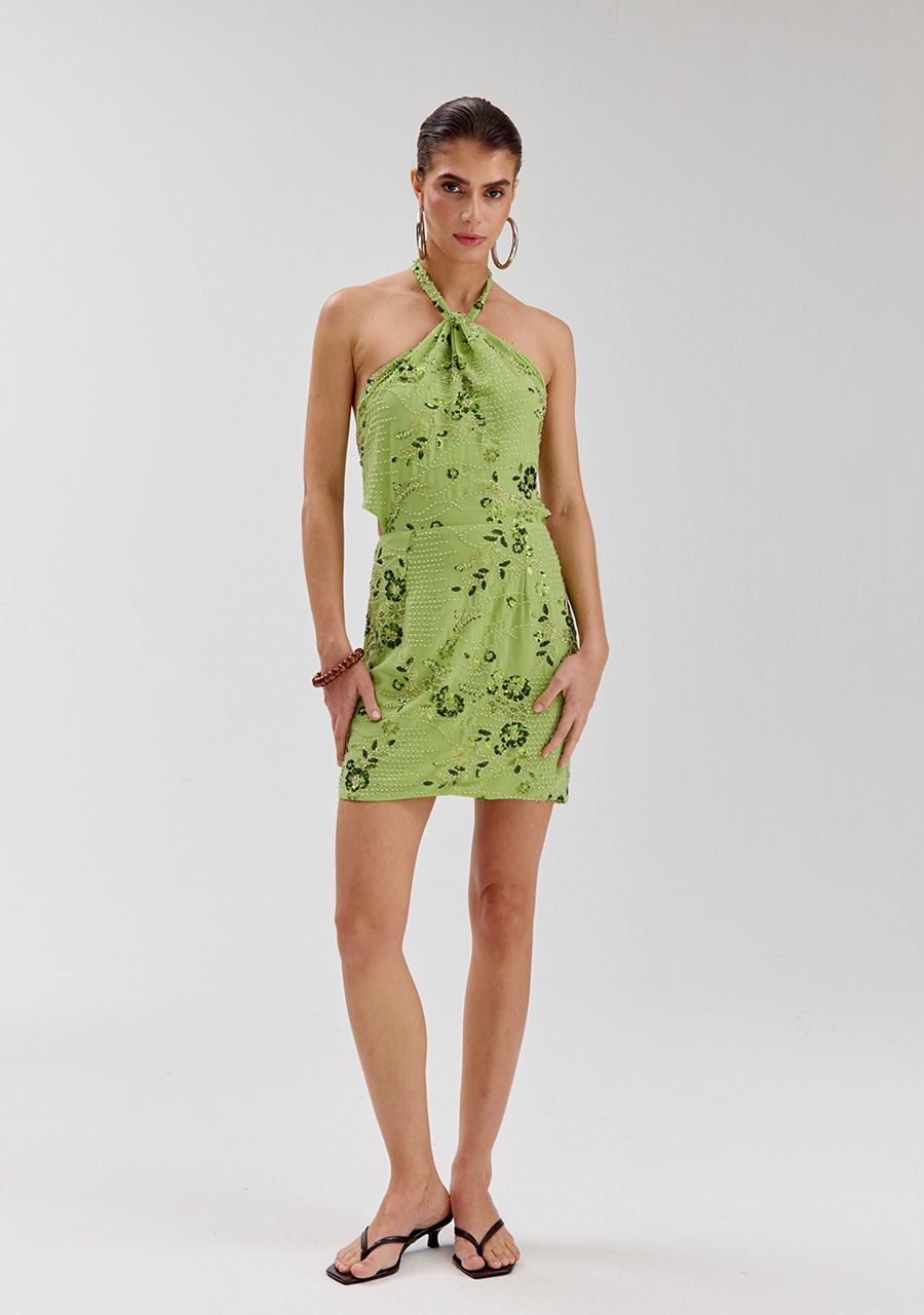 HARPER & YVE | SORA DRESS - GREEN SEQUIN