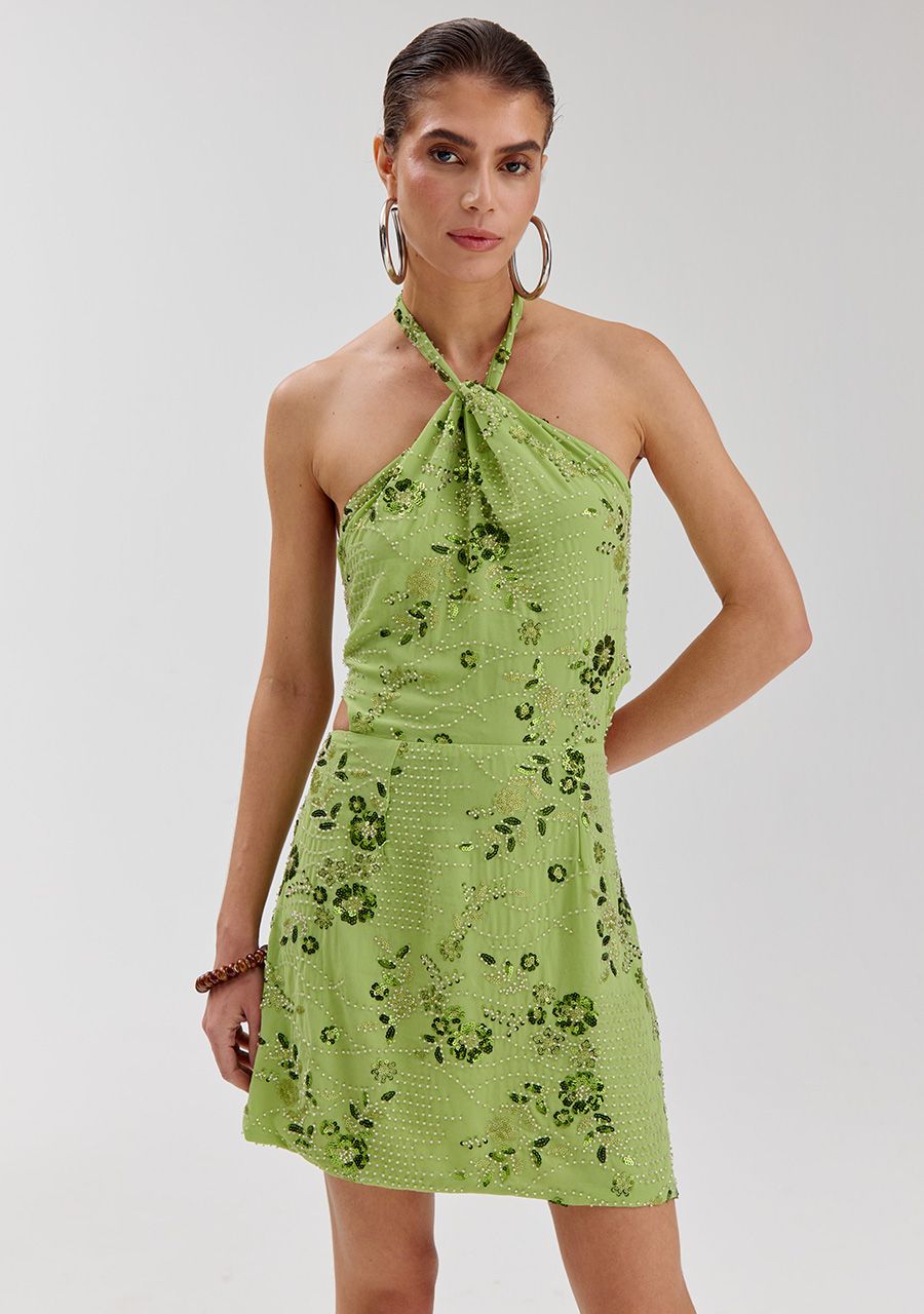 HARPER & YVE | SORA DRESS - GREEN SEQUIN