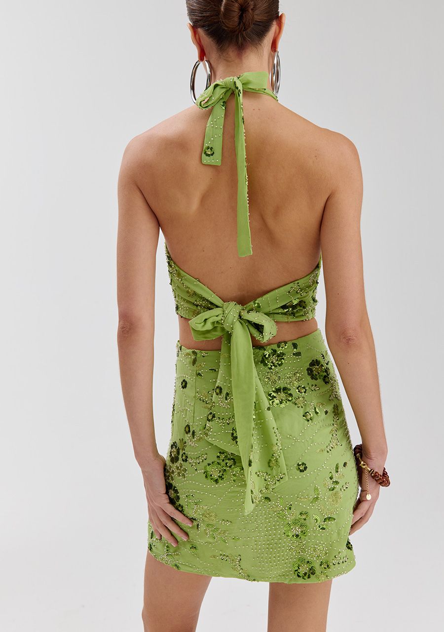 HARPER & YVE | SORA DRESS - GREEN SEQUIN