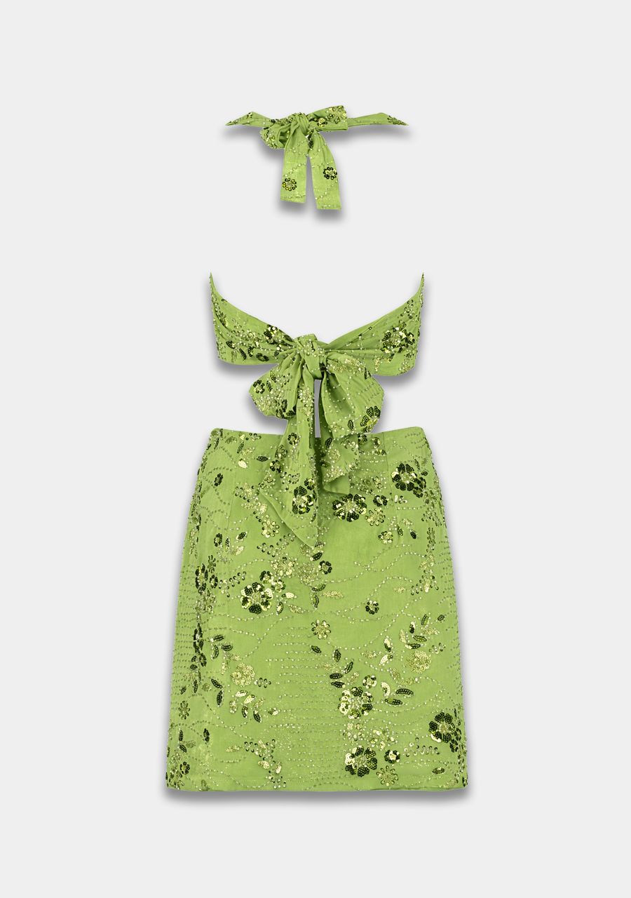 HARPER & YVE | SORA DRESS - GREEN SEQUIN