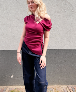 CASSIE BARREL JEANS - DARK BLUE