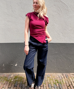CASSIE BARREL JEANS - DARK BLUE