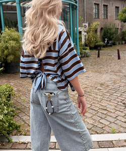 BENNY STUDDED DENIM JORTS - BLUE