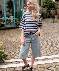 BENNY STUDDED DENIM JORTS - BLUE