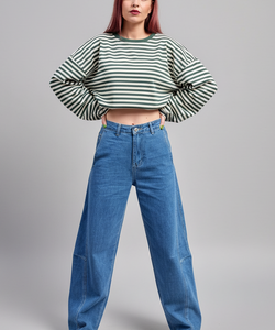 CASSIE BARREL JEANS - BLUE