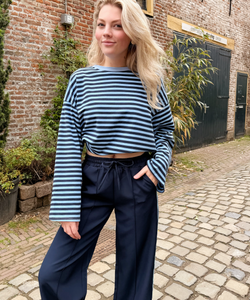 SAMMIE STRIPED SHIRT - NAVY/LIGHT BLUE