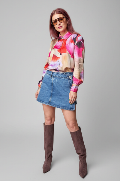 CASSIE JEANS SKORT - BLUE