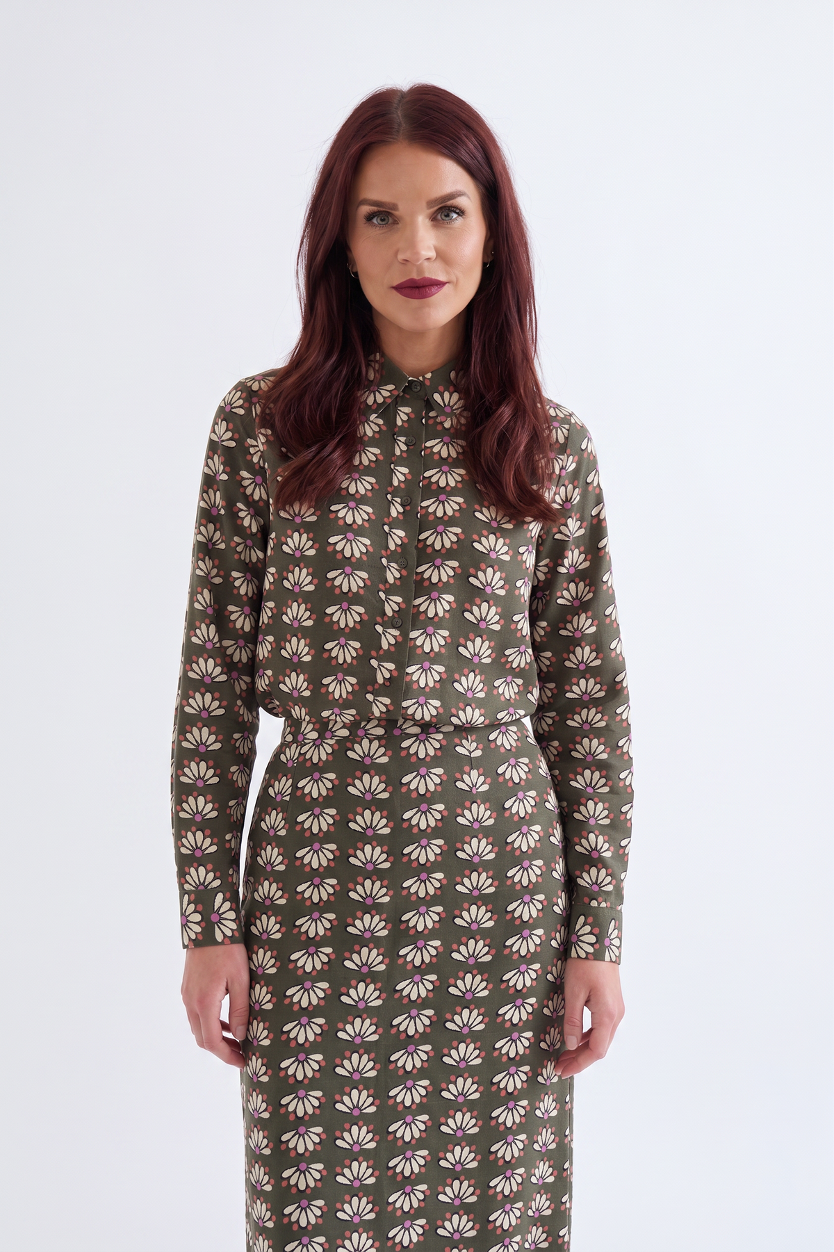 COMPAÑÍA FANTÁSTICA | JOSHY GEOMETRIC BLOUSE - GREEN
