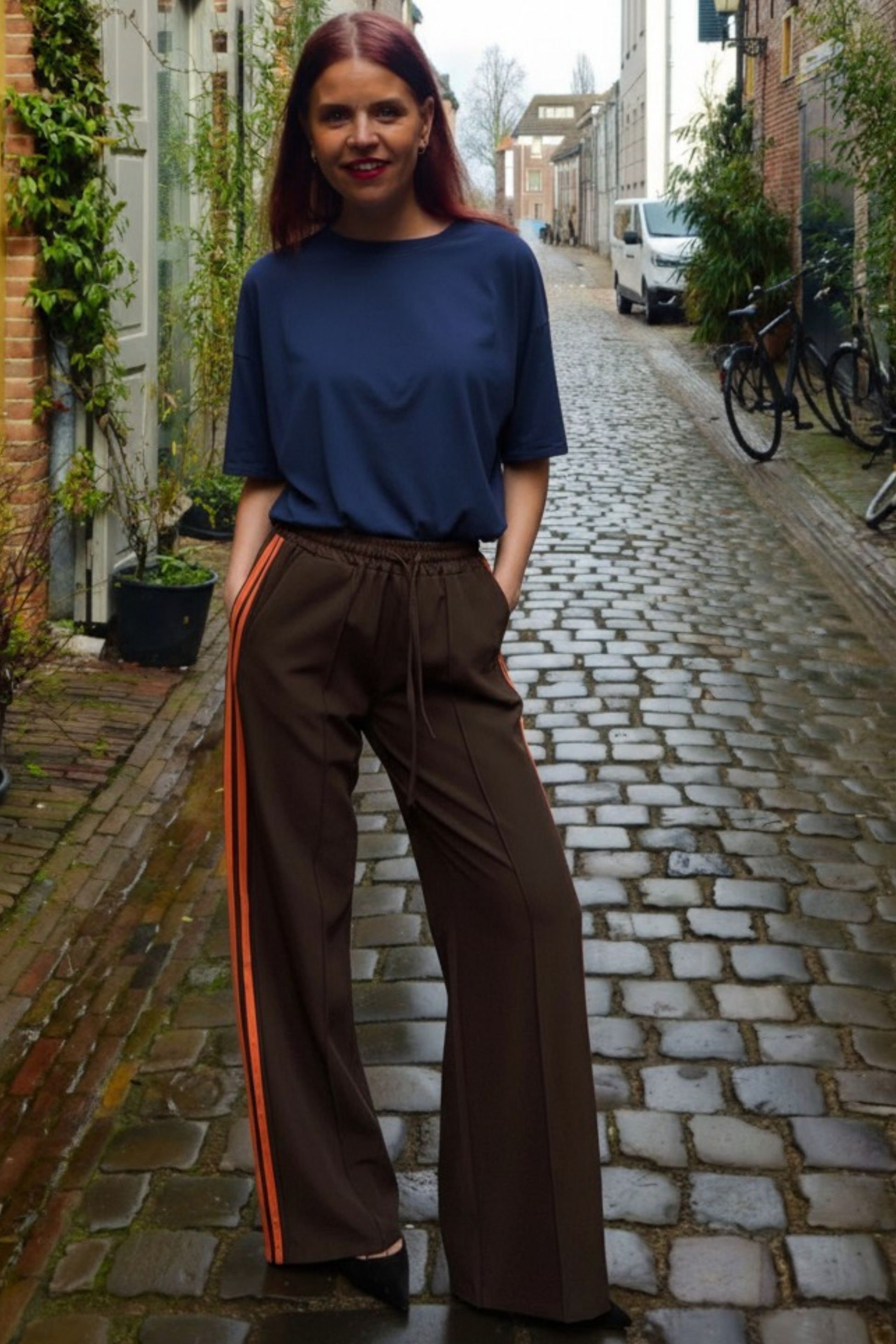JOSJE TRACKING PANTS - BROWN/ORANGE