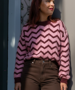 JUNIA ZIG ZAG KNIT - PINK/BORDEAUX