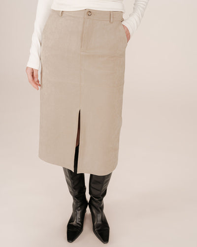 GRACE & MILA | SORRY MIDI SKIRT - TAUPE