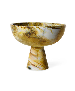 HKliving | 70S MARBLED BOWL ON BASE - OCHRE