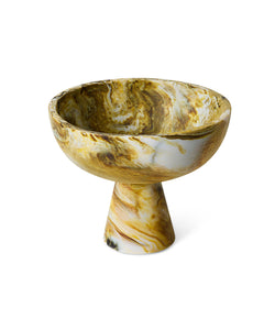 HKliving | 70S MARBLED BOWL ON BASE - OCHRE