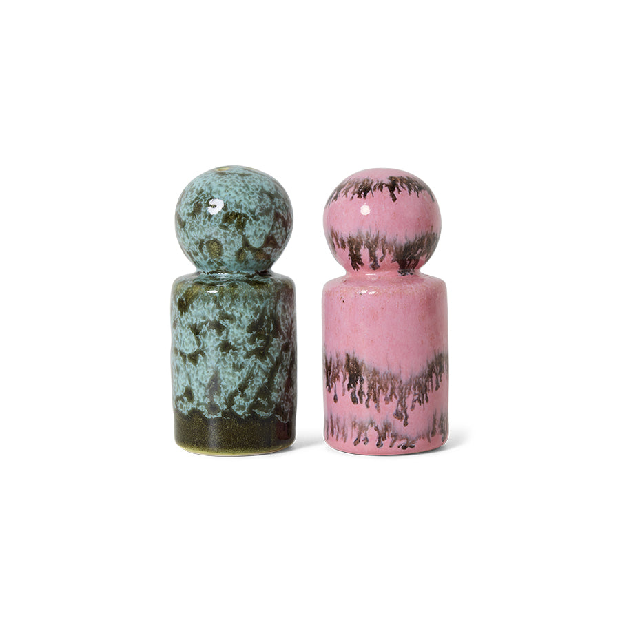 HKliving | 70S CERAMICS: PEPPER & SALT JAR - BAROQUE