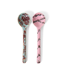 HKliving | 70S CERAMICS: SERVING SPOONS - SPRINKLE (2pcs)