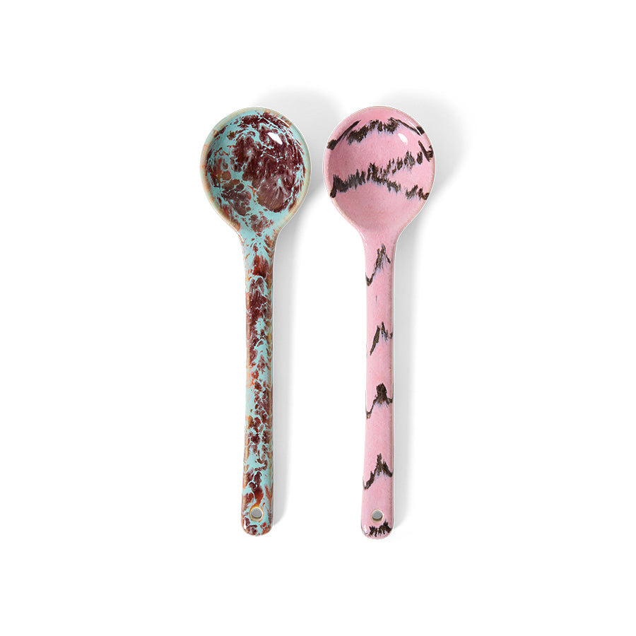 HKliving | 70S CERAMICS: SERVING SPOONS - SPRINKLE (2pcs)