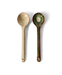 HKliving | 70S CERAMICS: SERVING SPOONS - HILLS (2pcs)