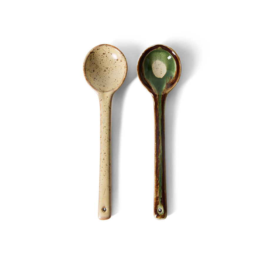 HKliving | 70S CERAMICS: SERVING SPOONS - HILLS (2pcs)