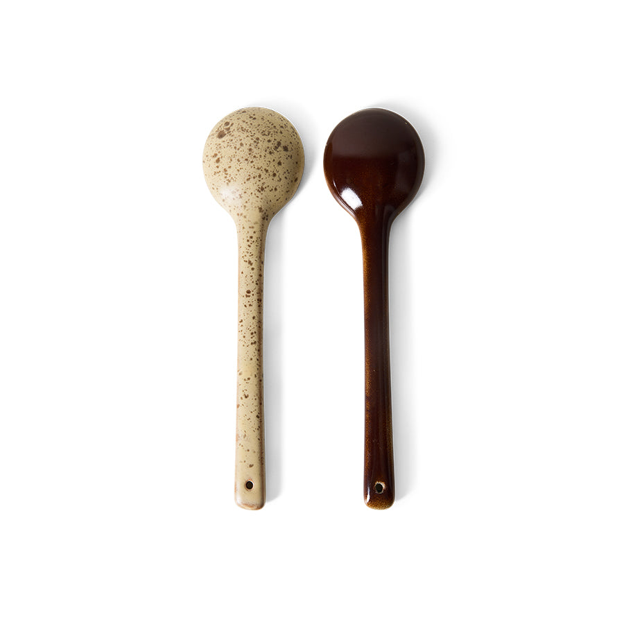 HKliving | 70S CERAMICS: SERVING SPOONS - HILLS (2pcs)