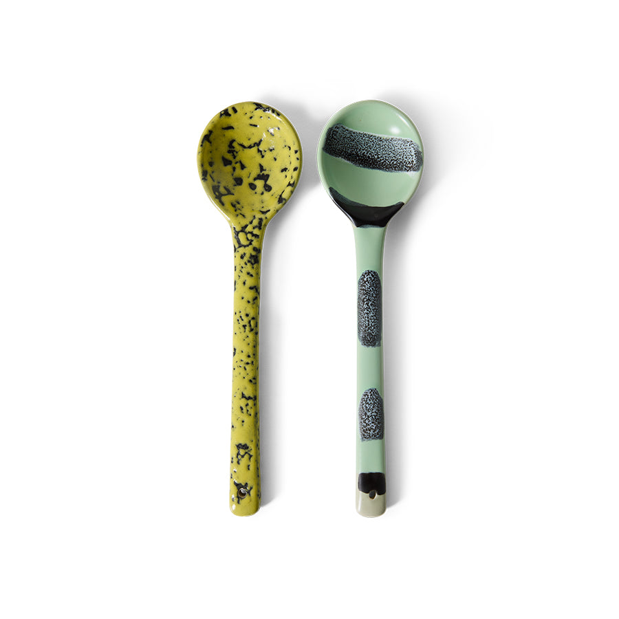 HKliving | 70S CERAMICS: SERVING SPOONS - MINES (2pcs)