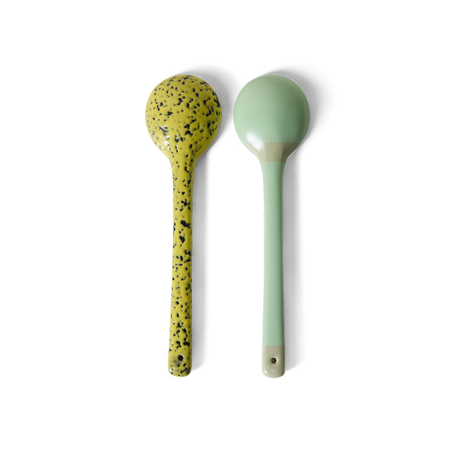 HKliving | 70S CERAMICS: SERVING SPOONS - MINES (2pcs)