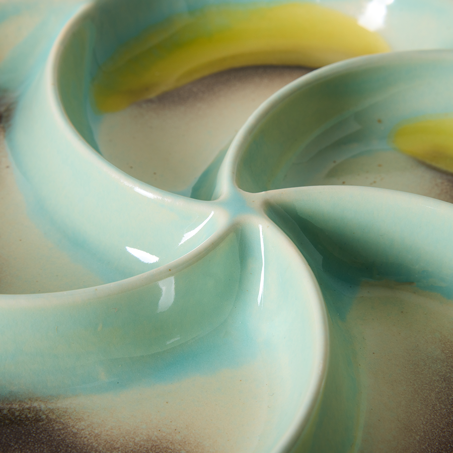 HKliving | 70S CERAMICS: SNACK TRAY - GLINT