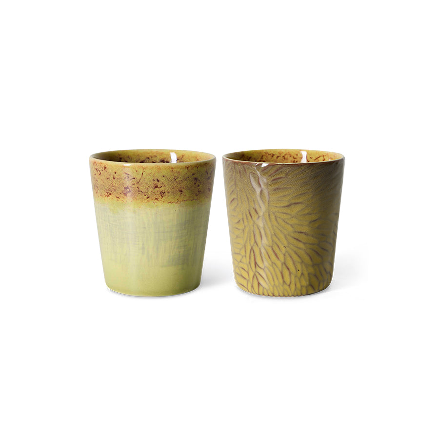 HKliving | 70S CERAMICS: VAN GOGH COFFEE MUG - SUNFLOWERS (set of 2)
