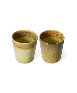 HKliving | 70S CERAMICS: VAN GOGH COFFEE MUG - SUNFLOWERS (set of 2)