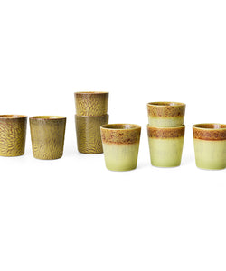HKliving | 70S CERAMICS: VAN GOGH COFFEE MUG - SUNFLOWERS (set of 2)