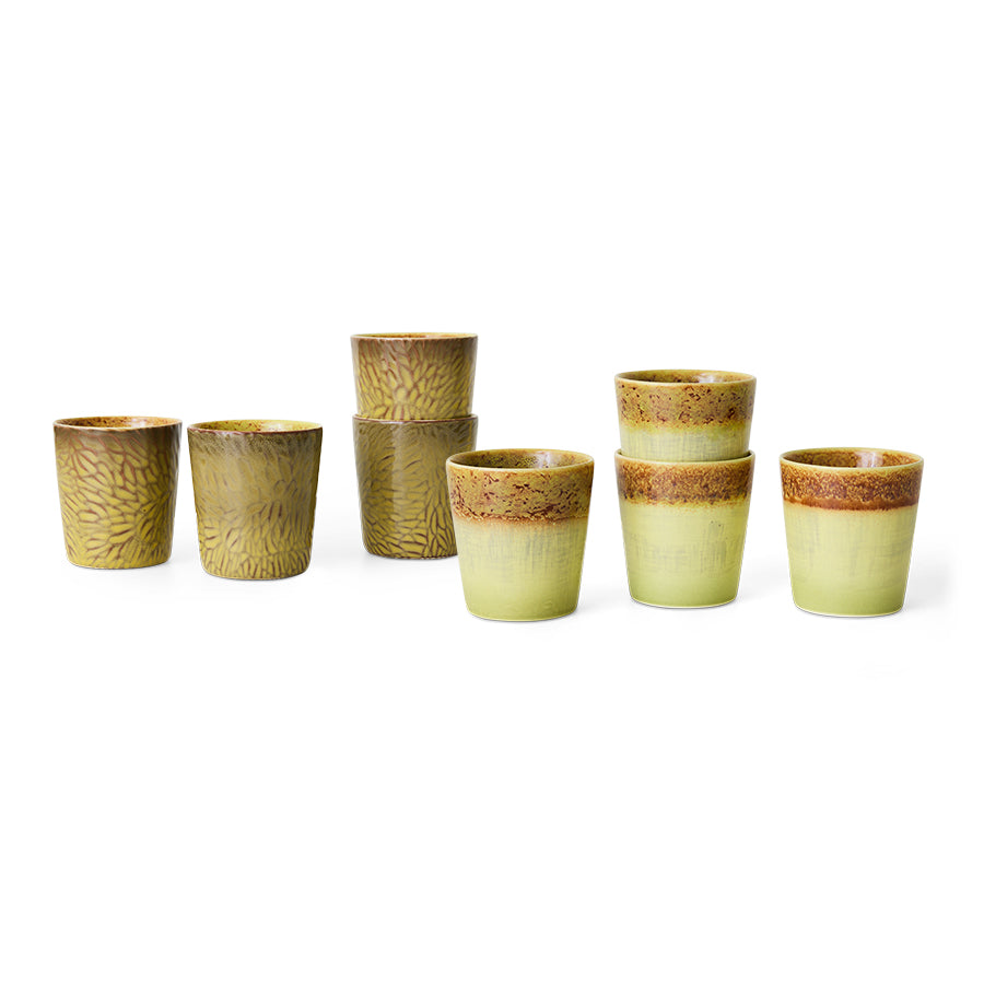 HKliving | 70S CERAMICS: VAN GOGH COFFEE MUG - SUNFLOWERS (set of 2)