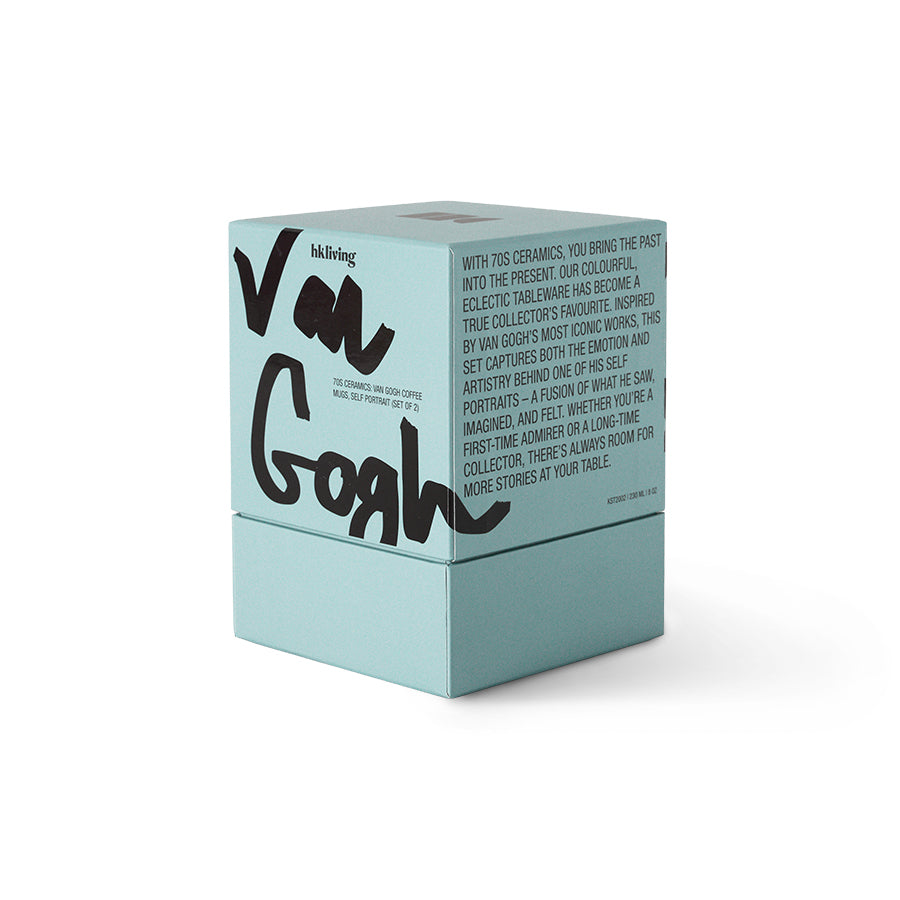 HKliving | 70S CERAMICS: VAN GOGH COFFEE MUG - SELF PORTRAIT (set of 2)