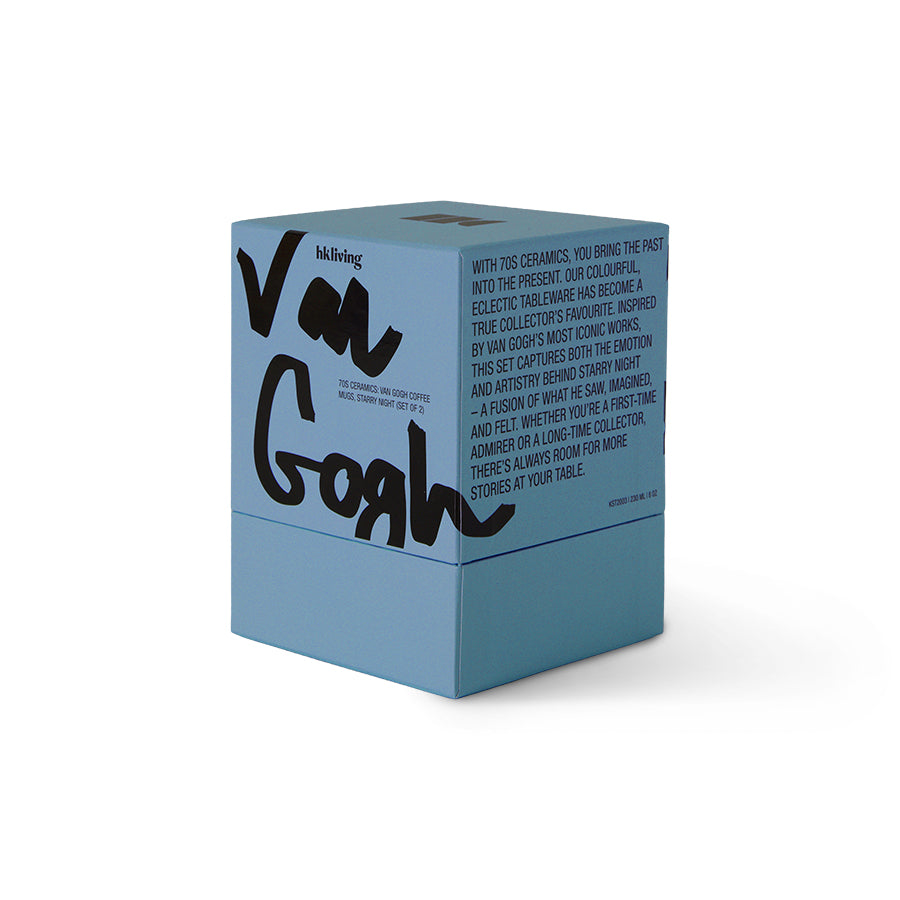 HKliving | 70S CERAMICS: VAN GOGH COFFEE MUG - STARRY NIGHT (set of 2) (kopie)