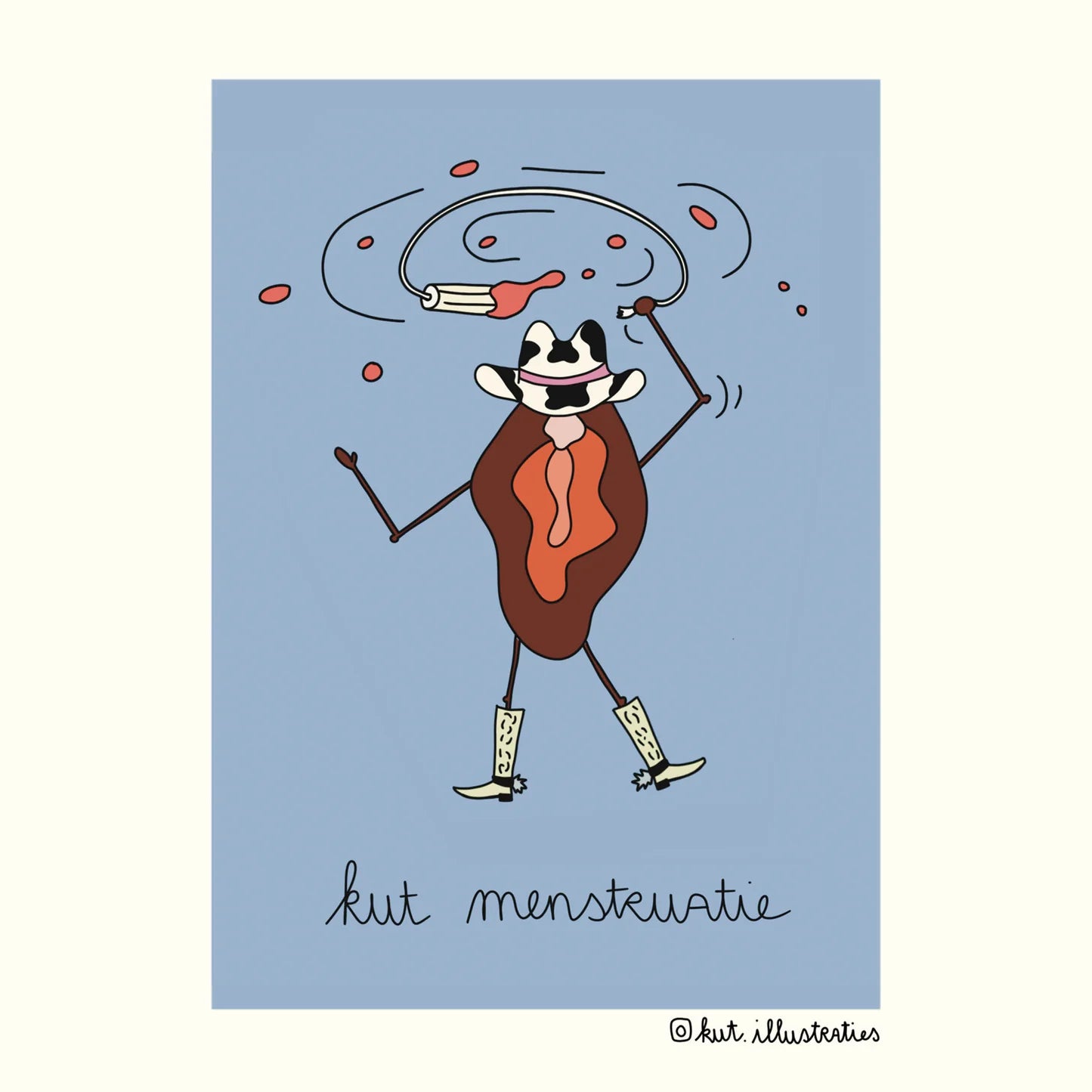 KUT. Illustraties | A6 KAART - KUT MENSTRUATIE