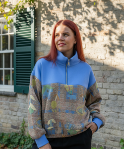 LINNE ZIPPER PULLY - BLUE