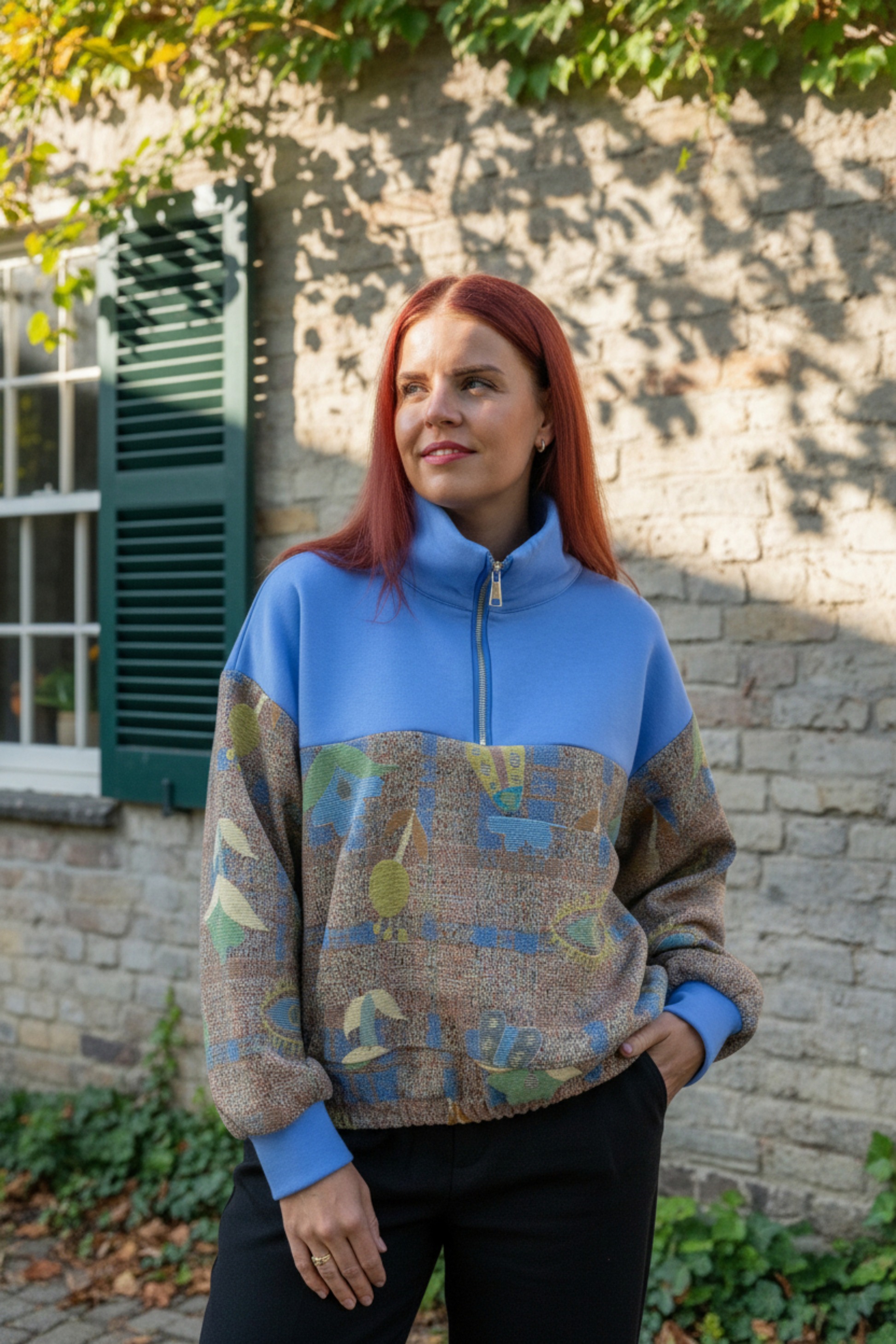 LINNE ZIPPER PULLY - BLUE