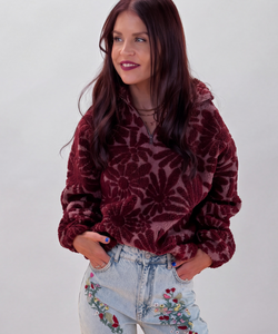MARIJE FLEECE PULLOVER - BORDEAUX