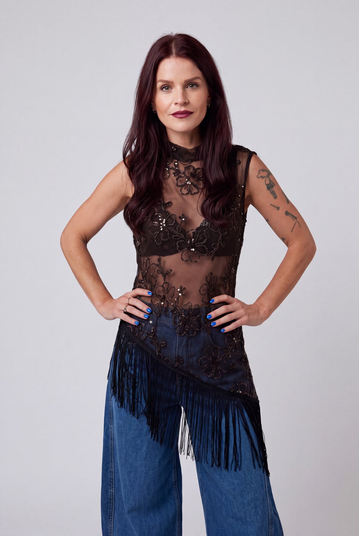 NIVA FRINGE TOP - BROWN