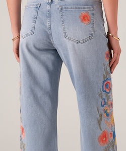 NORAIN EMBROIDERY JEANS - BLUE