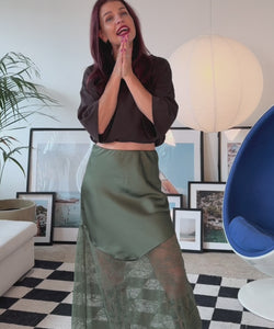 VEDA CROCHET SKIRT - GREEN