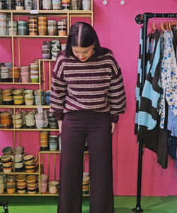 MILOU STRIPED KNIT - BORDEAUX