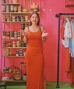 RUSTIC SINGLET DRESS - BURNT ORANGE