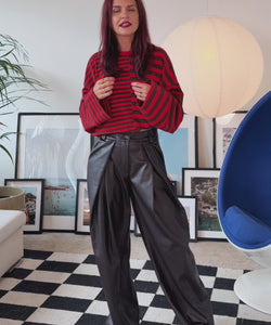 FRANKIE LS STRIPED SHIRT - RED/CHOCO