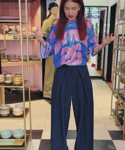 CHARLY SEQUIN TEE - BLUE/PINK