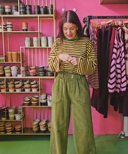 VENJA CORDUROY PANTS - GREEN