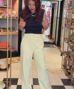 YAS | LIKKA HW WIDE PANTS - FRENCH VANILLA