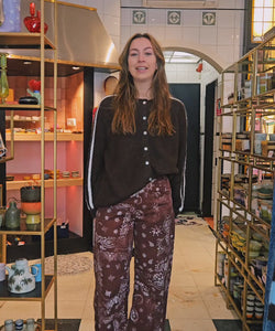 ZARA STRIPED CARDIGAN - BROWN