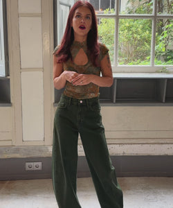 MILLY MANDARIN TOP - GREEN