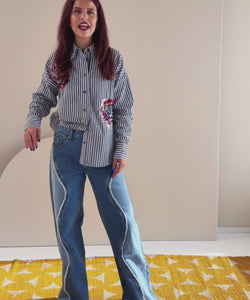 NÜMPH | ELFA OVERSIZE SHIRT - SALUTE BLUE