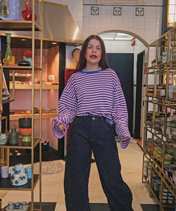 RIPLEY BARREL VELVET JEANS - BLUE